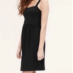 LOFT black classic ribbed apron dress Size XS